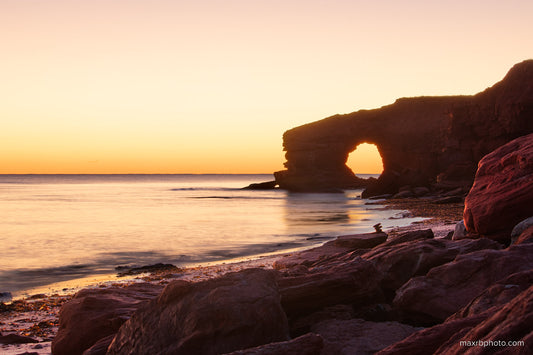 The MacKenzies Brook Sea Arch in September 2022 before its collapse in November 2022